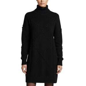 One Grey Day Turtleneck Luna Dress Black Knit Long Sleeve Women Small NWT